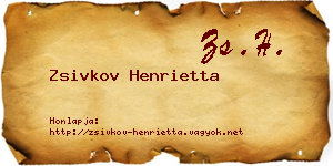 Zsivkov Henrietta névjegykártya
